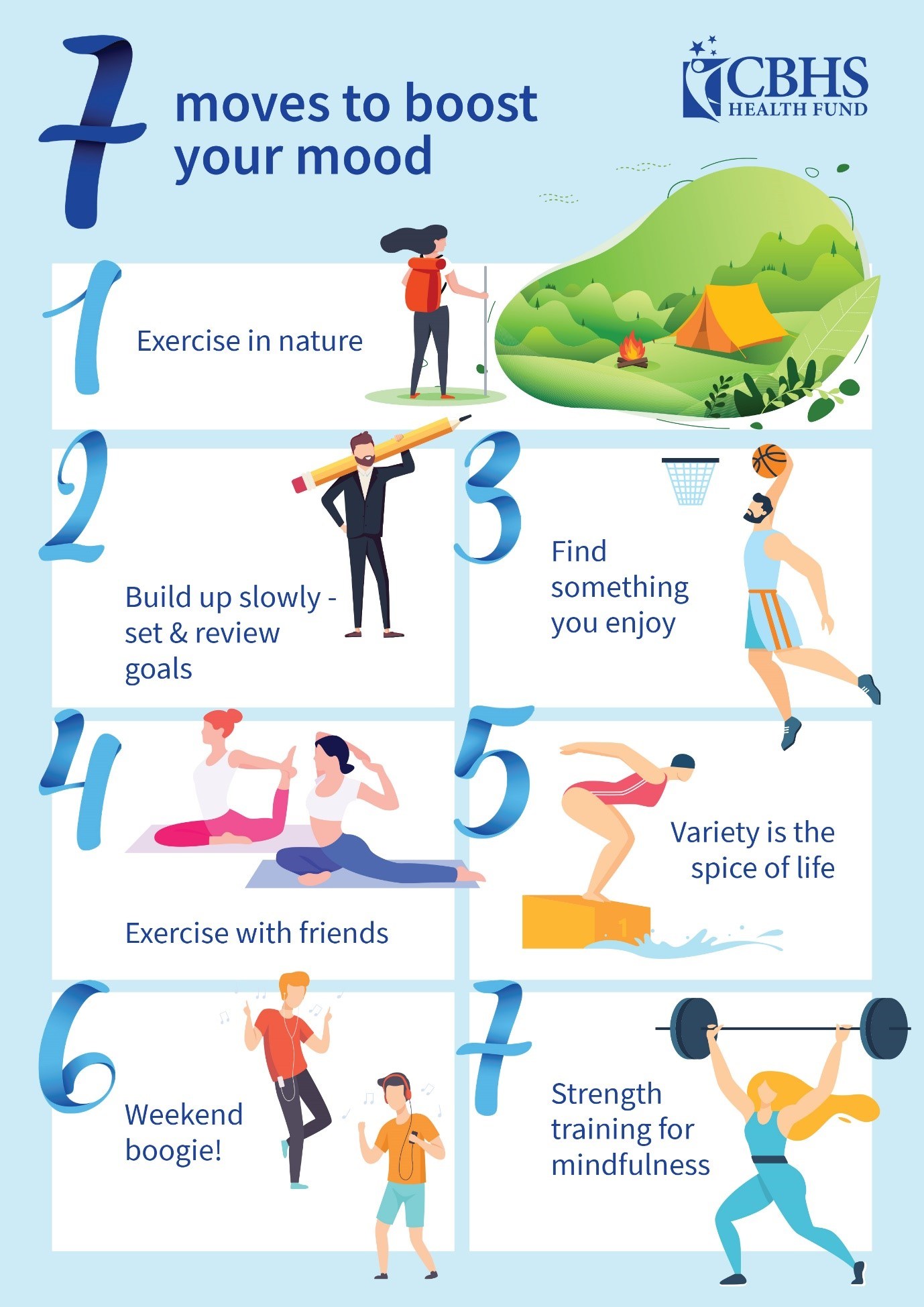 Seven moves to boost your mood